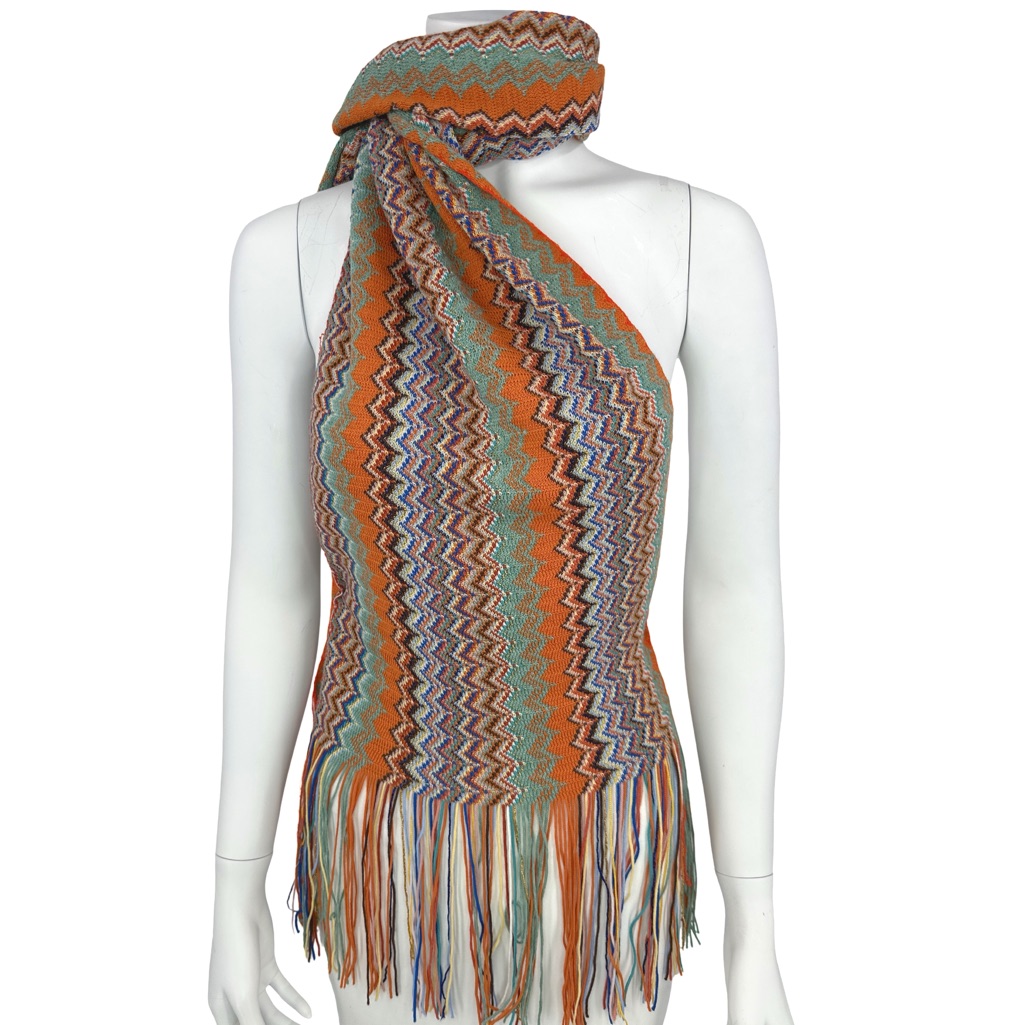 Missoni Multicolor Pattern Long, Super Soft Scarf, Multi-Use, Made In Italy
